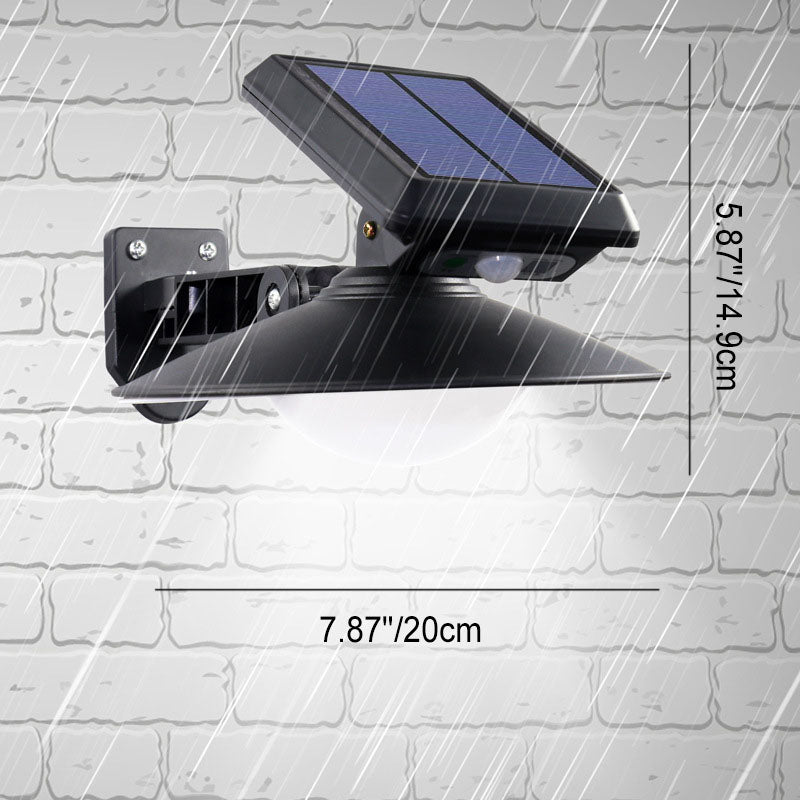 Solar Outdoor Round Cone Waterproof Patio LED Wall Sconce Lamp