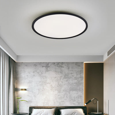 Modern Minimalist Acrylic Aluminum Round Shade LED Flush Mount Ceiling Light For Living Room