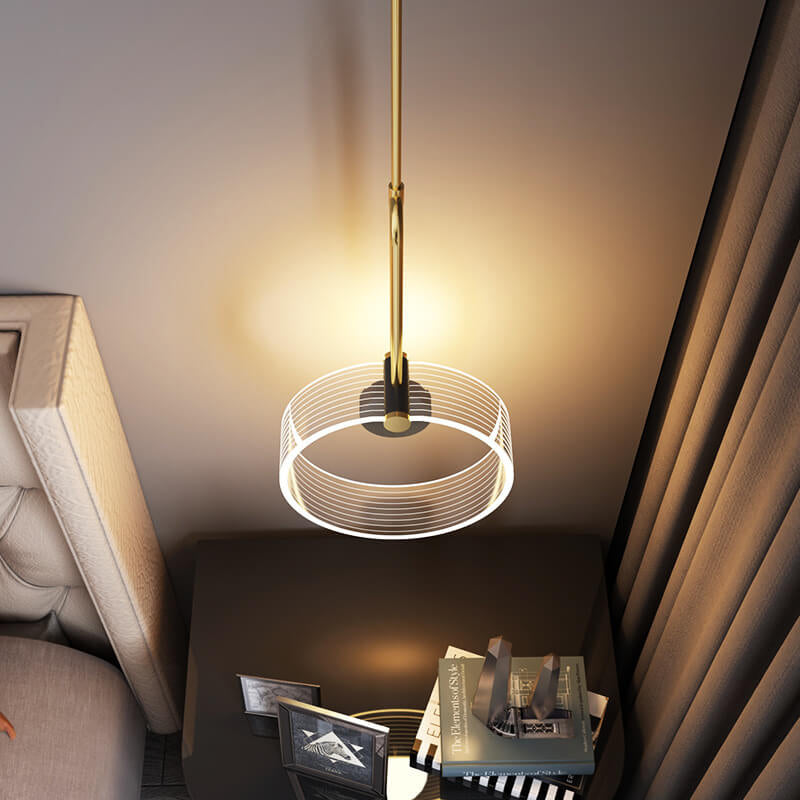 Nordic Light Luxury Creative Ring Long Line LED Pendant Light