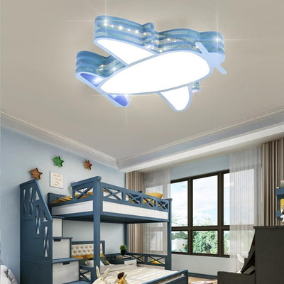 Creative Simplicity Airplane Acrylic LED Kids Flush Mount Ceiling Light