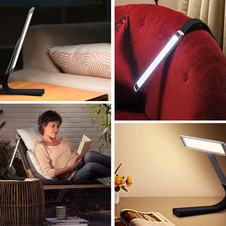 Lámpara de mesa de lectura LED recargable USB de metal plegable moderna para el cuidado de los ojos 