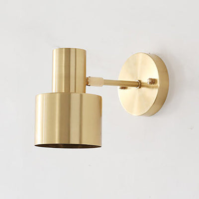 Nordic Minimalist Golden Metal Column 1-Light Wall Sconce Lamp