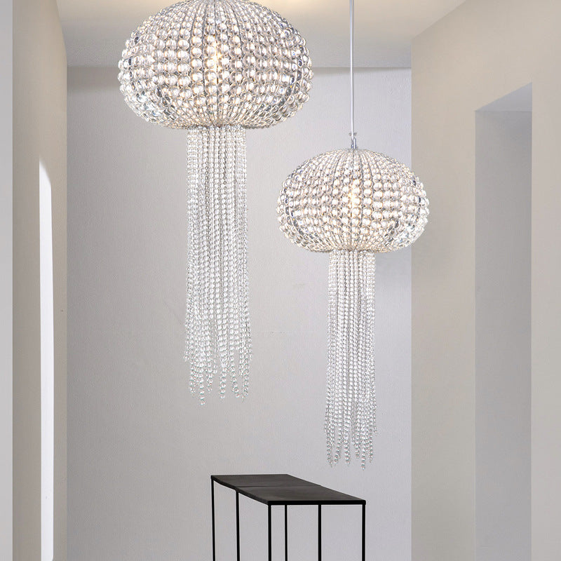 Moderne Leichte Luxus Glas Quallenform 1-Licht Pendelleuchte 