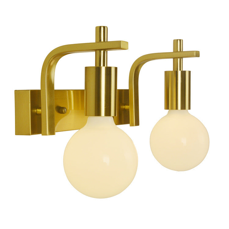 Simple Iron Electroplated Gold 2-Light Wall Sconce Lamp