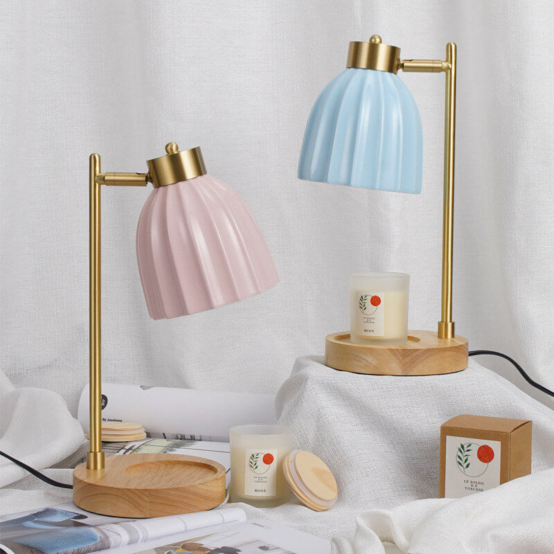 Lampe de table en cire fondue à 1 lumière avec minuterie et variateur en cuivre nordique 