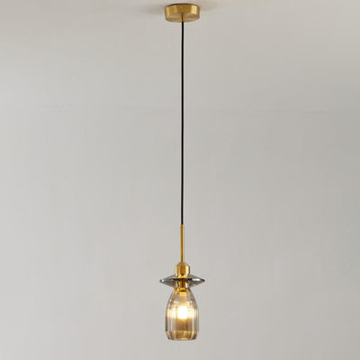 Moderne Luxus-Kristall-Ovalglas-1-Licht-Pendelleuchte 