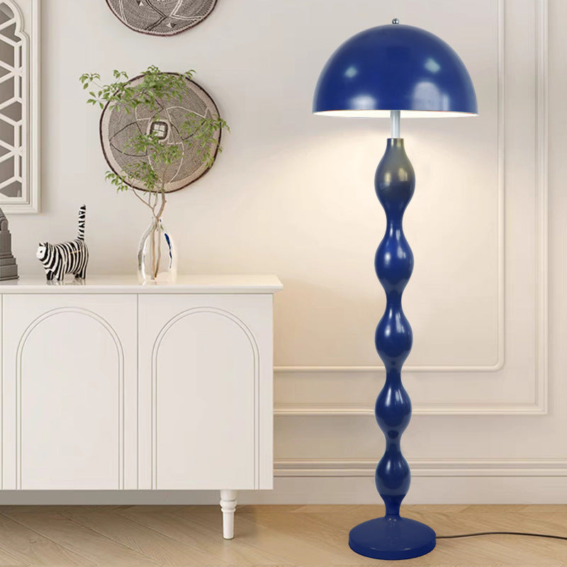 Contemporary Scandinavian Iron Mushroom Shade 1-Light Standing Floor Lamp For Bedroom