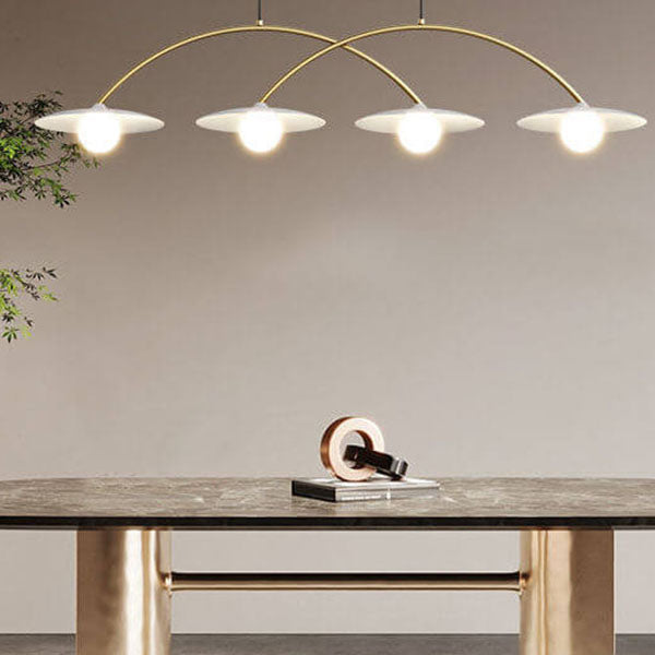 Modern Minimalist Round Arc Island Light 3/4 Light Chandelier
