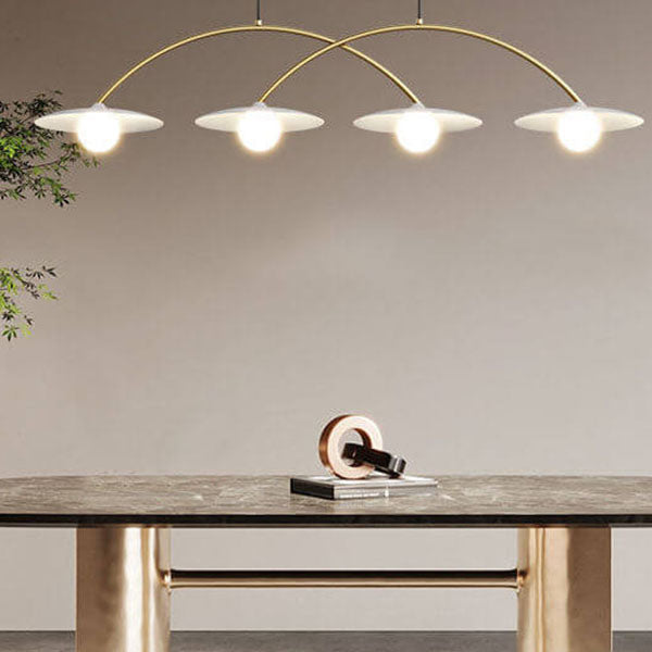 Modern Minimalist Round Arc Island Light 3/4 Light Chandelier