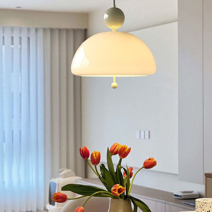 Moderne Einfachheit Floraler Glasschirm Kugel Dekor 3-Leuchten Pendelleuchte für Wohnzimmer 