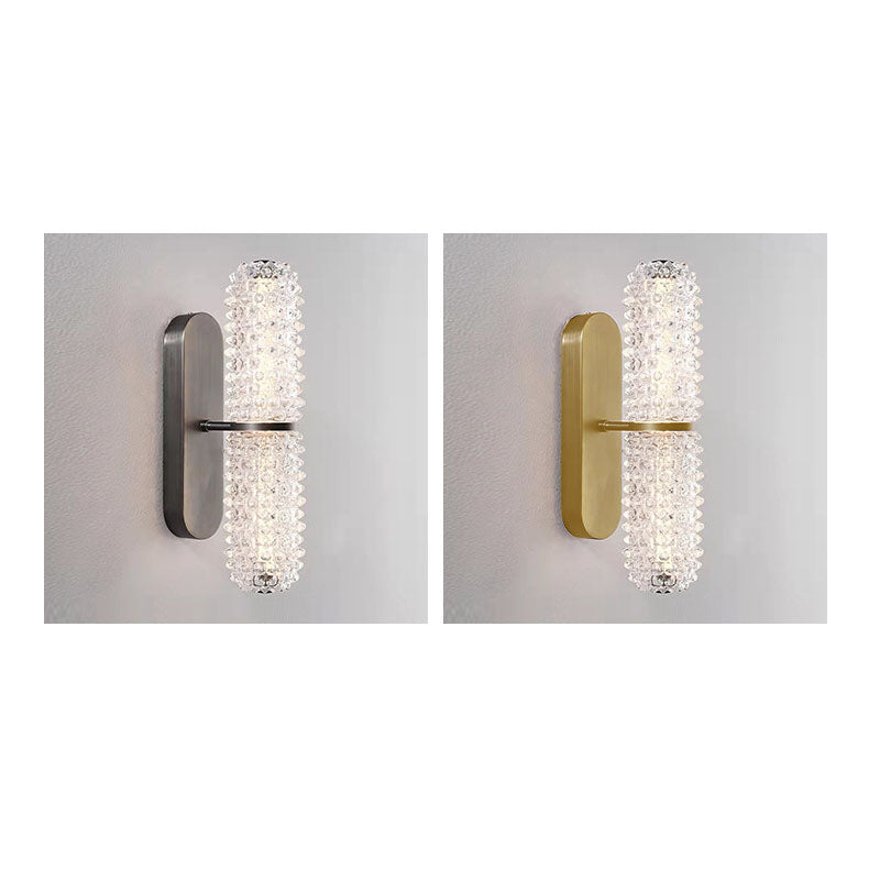 Modern Luxury Glass Column Aluminum LED Wall Sconce Lamp