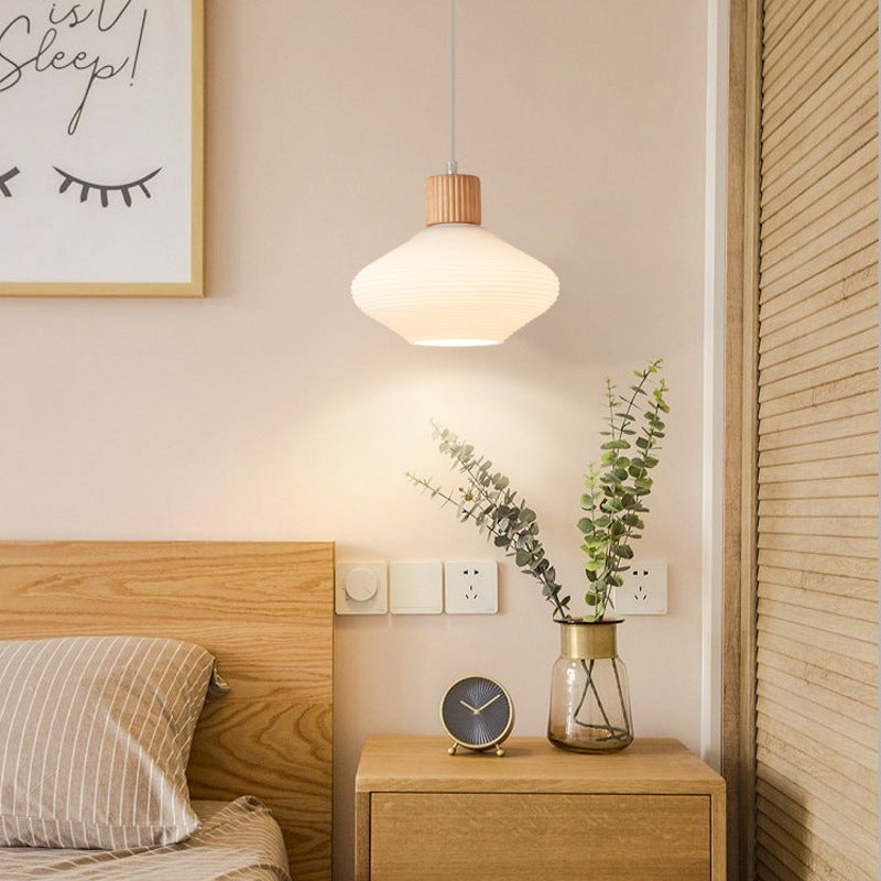Moderne minimalistische ovale Inselleuchte aus Glas, Gummibaumholz und Metall, 1/3-flammiger Kronleuchter für das Esszimmer 