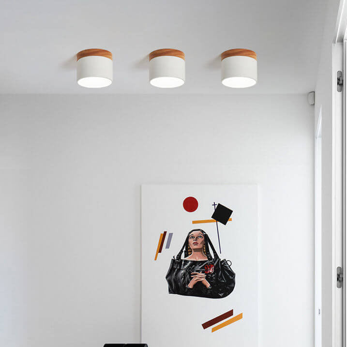 Skandinavische Macaroon Volltonfarbe LED Deckenleuchte Log 