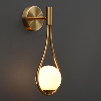 Modern Luxury Teardrop Round Ball Iron Glass 1-Light Wall Sconce Lamp