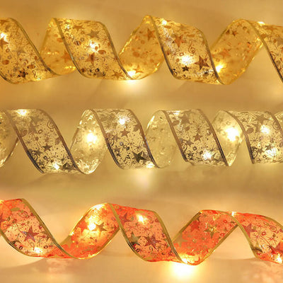 Christmas LED Copper Wire Lights Ribbon Lights Bow Tie Ribbon Lights String Props Decorative Lights