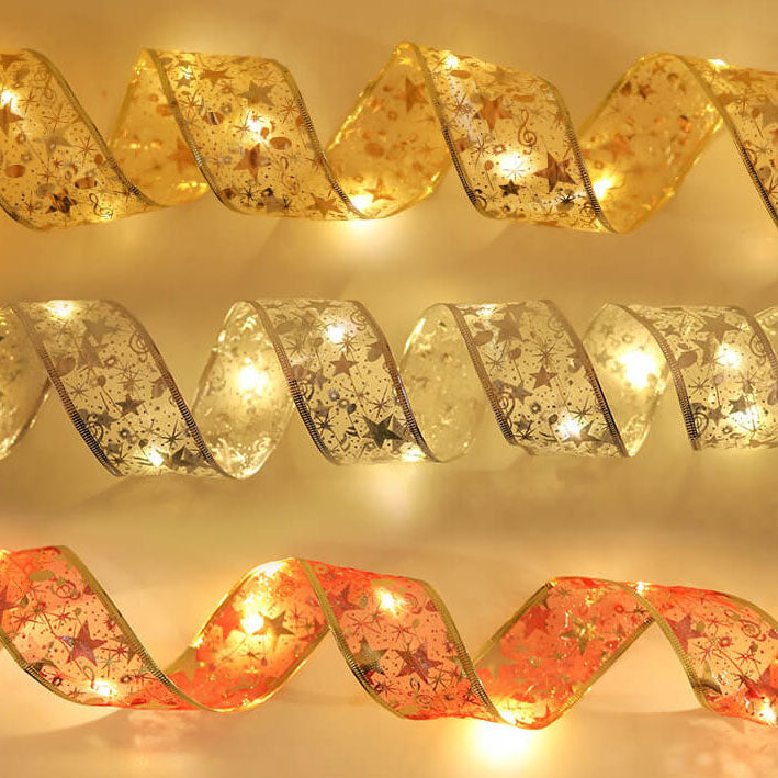 Lumières LED de Noël en fil de cuivre Rubans lumineux Nœud papillon Rubans lumineux Guirlande Accessoires Lumières décoratives 