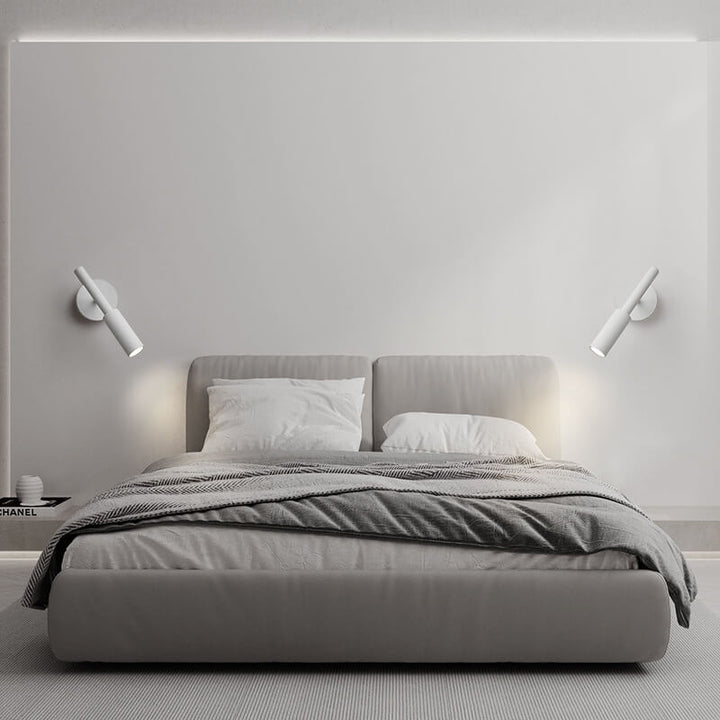 Moderner minimalistischer drehbarer LED-Deckenstrahler aus Eisen und Aluminium zur halbflachen Deckenmontage für das Wohnzimmer 