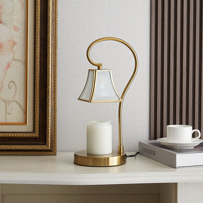 Modern Luxury Quadrangular Iron Glass Aromatherapy Melting Wax 1-Light Table Lamp