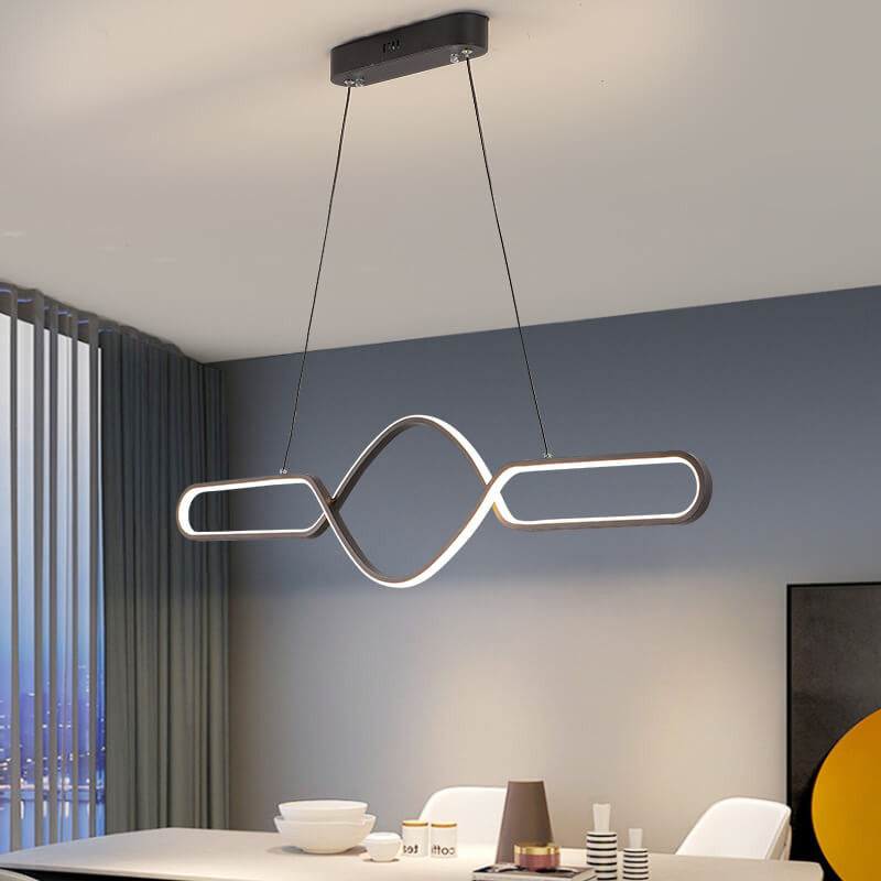 Modern Minimalist Bow Line Island Light LED Chandelier