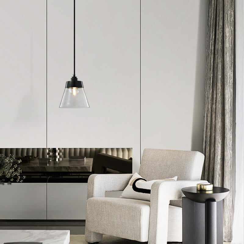 Simple Light Luxury Copper Glass Bell Shade 1-Licht-Pendelleuchte 