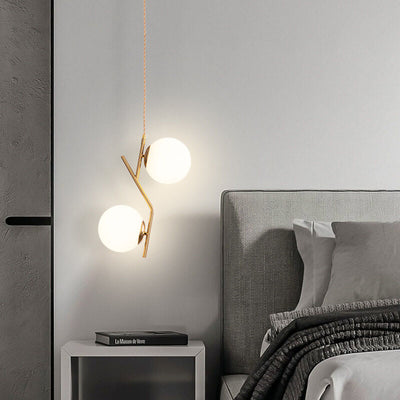 Modern Minimalist Glass 2-Light Island Light Chandelier