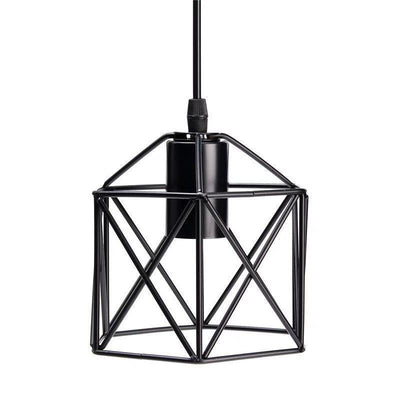 Industrielle einfache Geometrie Käfig Eisen 1/3 Licht Insel Licht Kronleuchter 