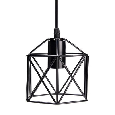 Industrial Simple Geometry Cage Iron 1/3 Light Island Light Chandelier