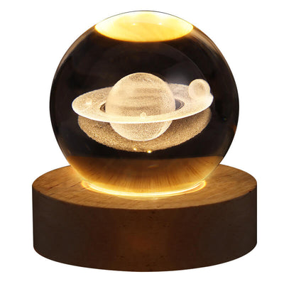 Creative Decorative Star System Crystal Ball USB LED Night Light Table Lamp