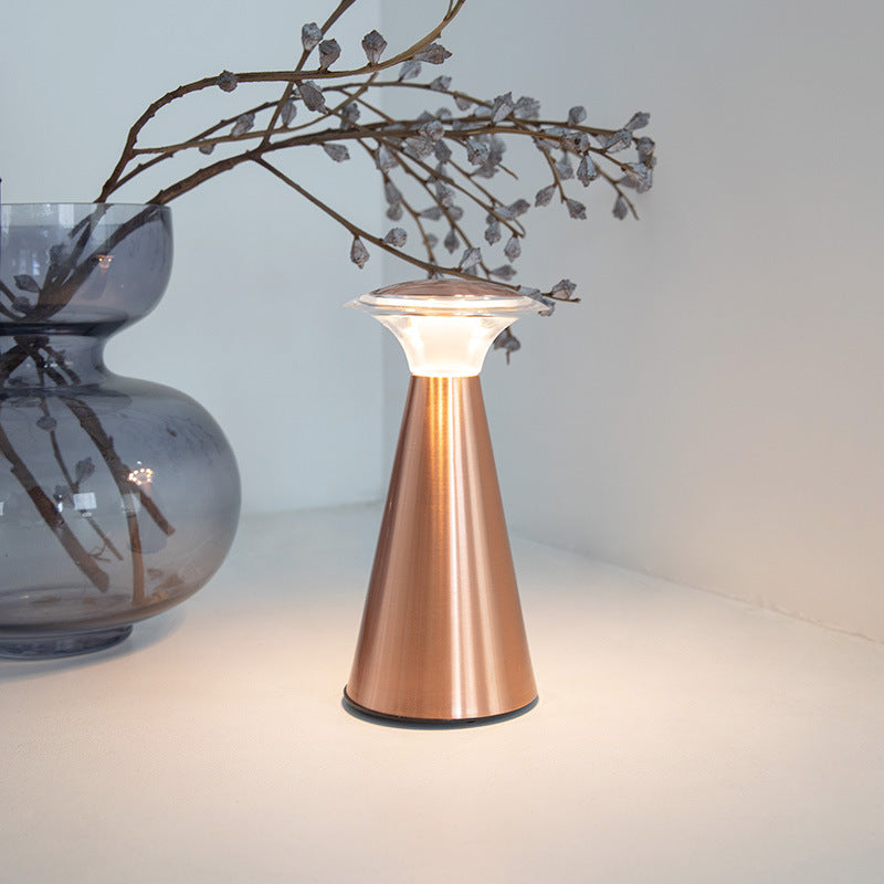 Lampe de table USB LED colonne acrylique champignon de luxe créatif 