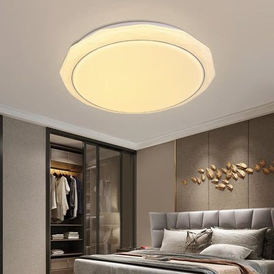 Modern Simple Round Diamond Acrylic LED Flush Mount Ceiling Light