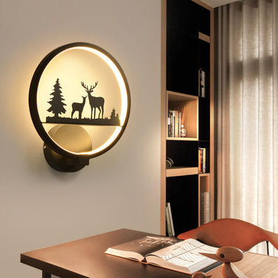 European-style Creative Moose Round Silicone Acrylic LED Wall Sconce Lamp