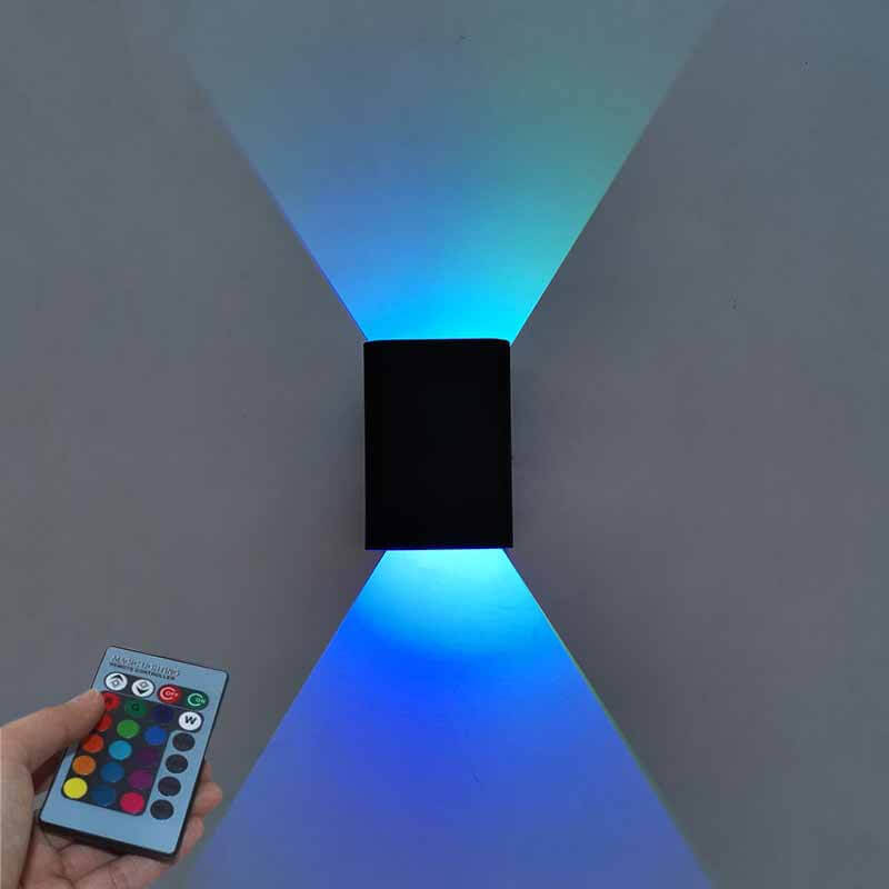 مصباح حائطي LED RGB من الألومنيوم المربع الحديث 