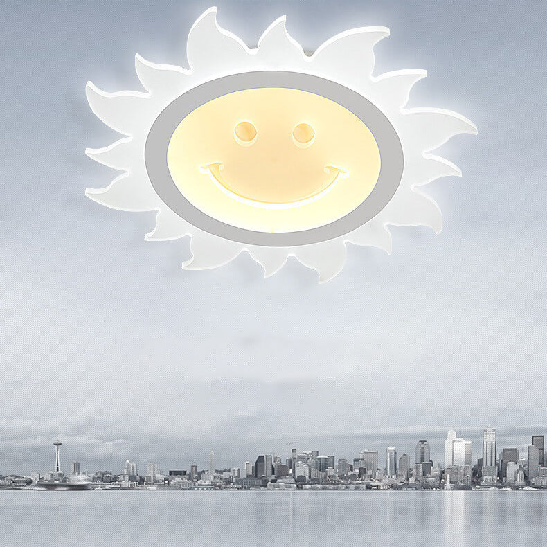 Creative Cartoon Smiley Sun LED Flush Mount Ceiling Light