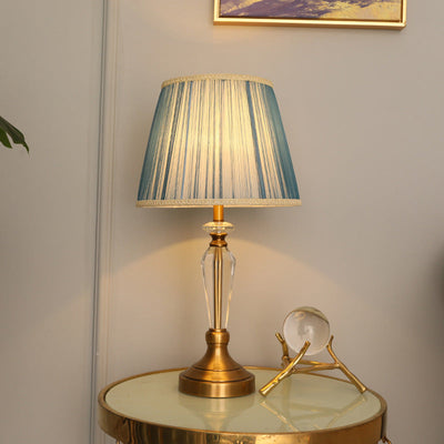 European Minimalist Crystal Cloth 1-Light Table Lamp