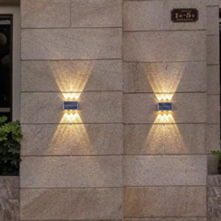 Contemporary Industrial Solar Waterproof ABS Column LED Wall Sconce Lamp For Outdoor Patio