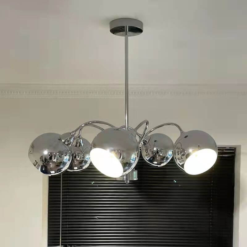 Nordic Vintage Space Plated Silver Round 3/5 Light Chandelier