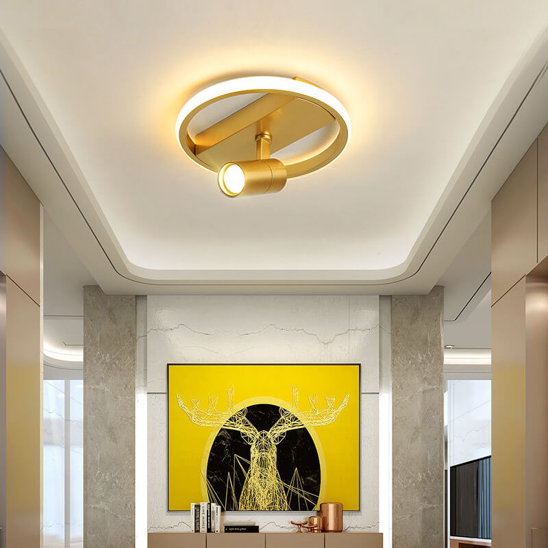 Modern Minimalist Rotating LED Flush Mount Ceiling Light