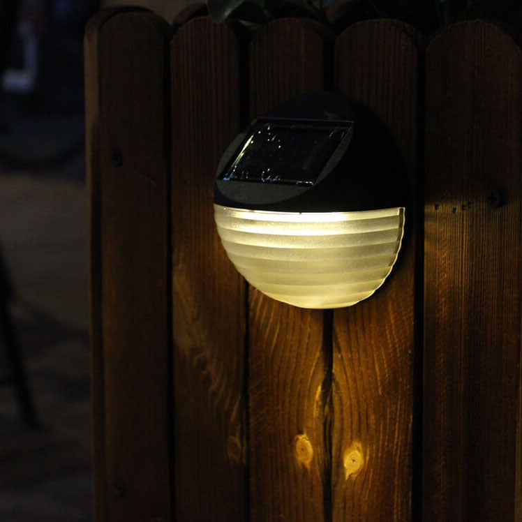 Solar Halbkreis 6 LED Außen Terrasse Zaun Wandleuchte 