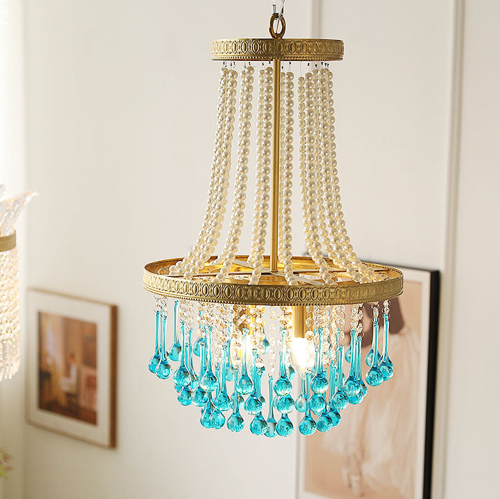 Lámpara de araña ovalada multicapa de cristal y hierro de lujo contemporáneo de 4 luces para sala de estar y dormitorio 