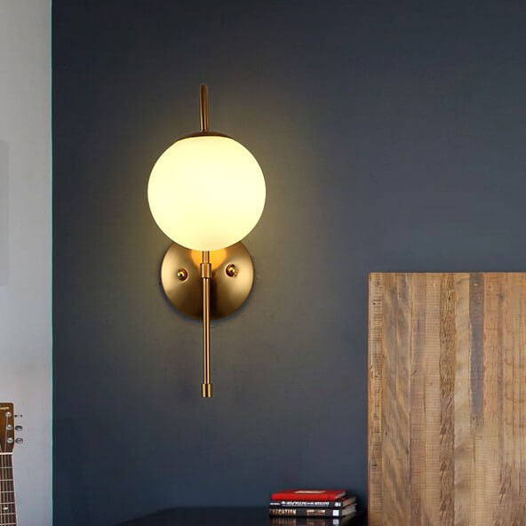 Applique murale à 1 lumière avec abat-jour en verre et fer industriel 