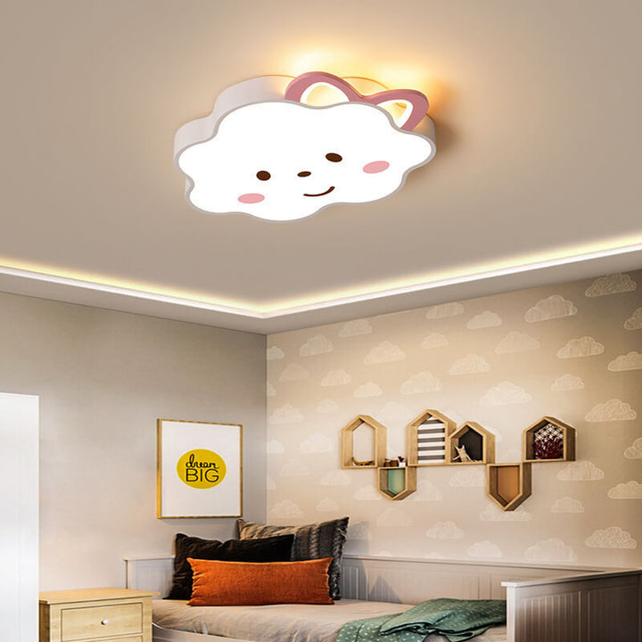 Cartoon Creative Clouds Cat Ears LED Flush Mount Ceiling Light
