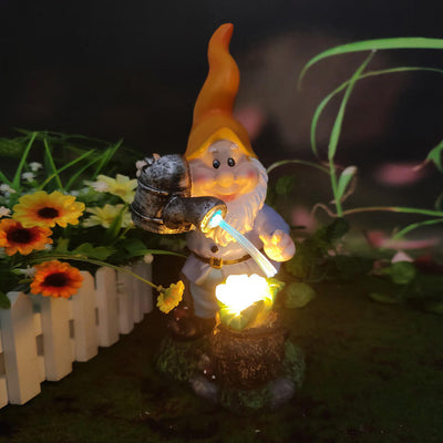 Solar Watering Dwarf Resin Colorful Garden Landscape Decorative Light