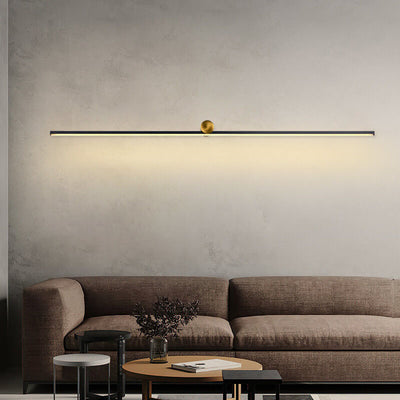 Modern Minimalist Long Aluminum Round Base LED Wall Sconce Lamp