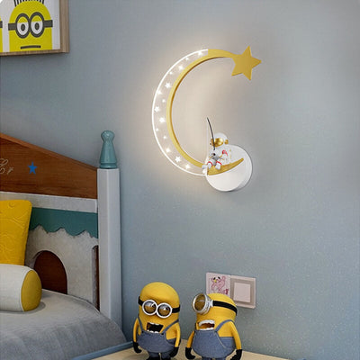 Kreative Cartoon Astronaut Star Moon Kids LED Wandleuchte Lampe