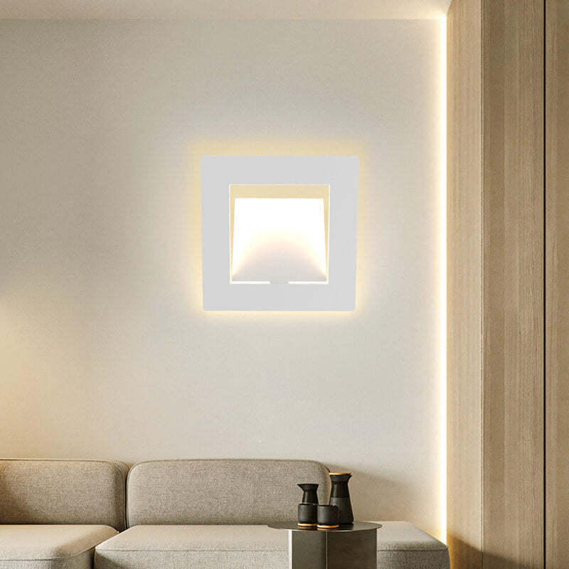 Modern Simple Square Round Geometry LED Wall Sconce Lamp