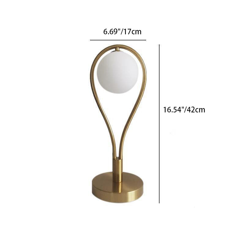 Zeitgenössische kreative Schlägerform Eisen Kupfer Glas 1-Licht Tischlampe für das Schlafzimmer 