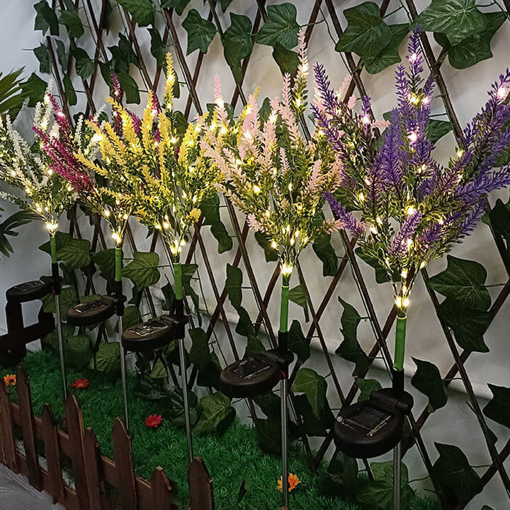 Simulation de jardin moderne solaire en forme de fleur LED prise de terre lampe d&
