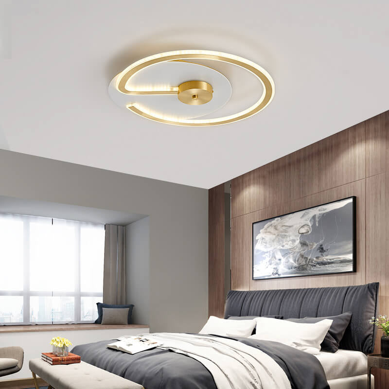 Modern Brass Acrylic Circle LED Flush Mount Ceiling Light