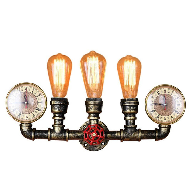 Industrial Vintage Iron Plumbing Modeling 3-Light Wall Sconce Lamp