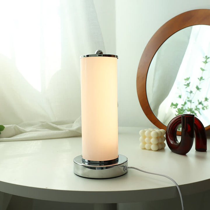 Lampe de Table LED USB Colonne en Verre Vintage 